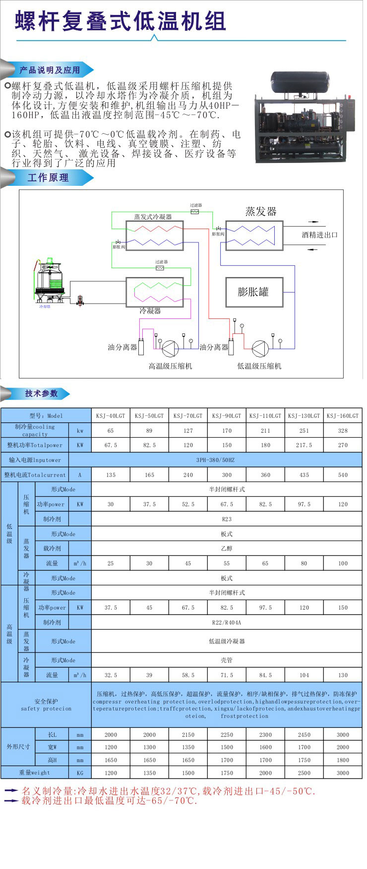 蘇州水冷螺桿式復(fù)疊式冷凍機組